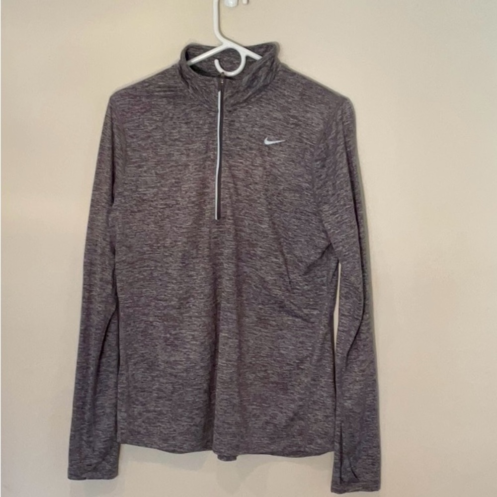 Nike Dry Element Women's Long Sleeve Running Top 685910-021 Grey Small 1/2-Zip